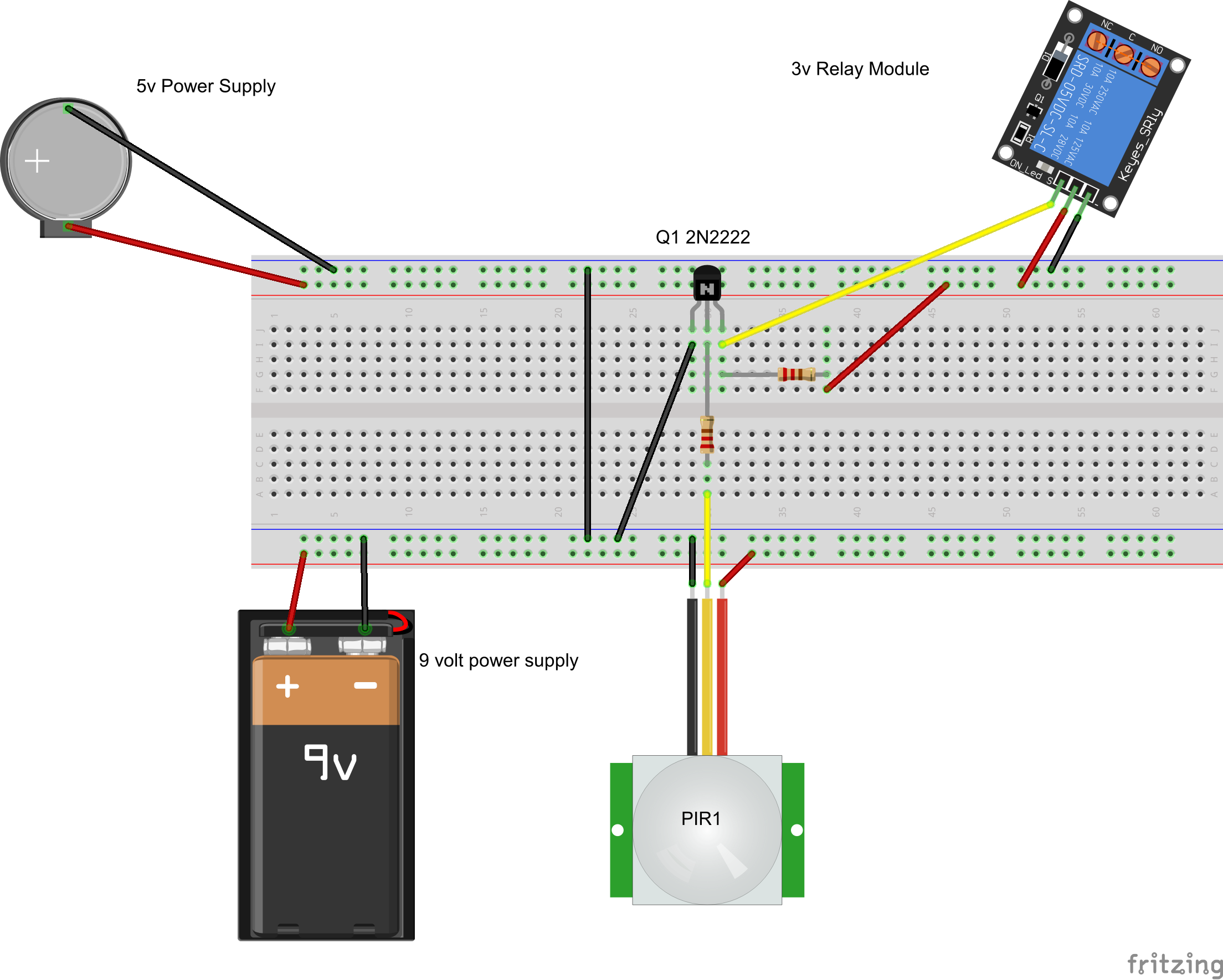 How do I use PIR motion sensor to trigger 3v relay module? Instructables