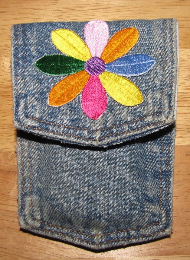 blue jeans with cell phone pocket
