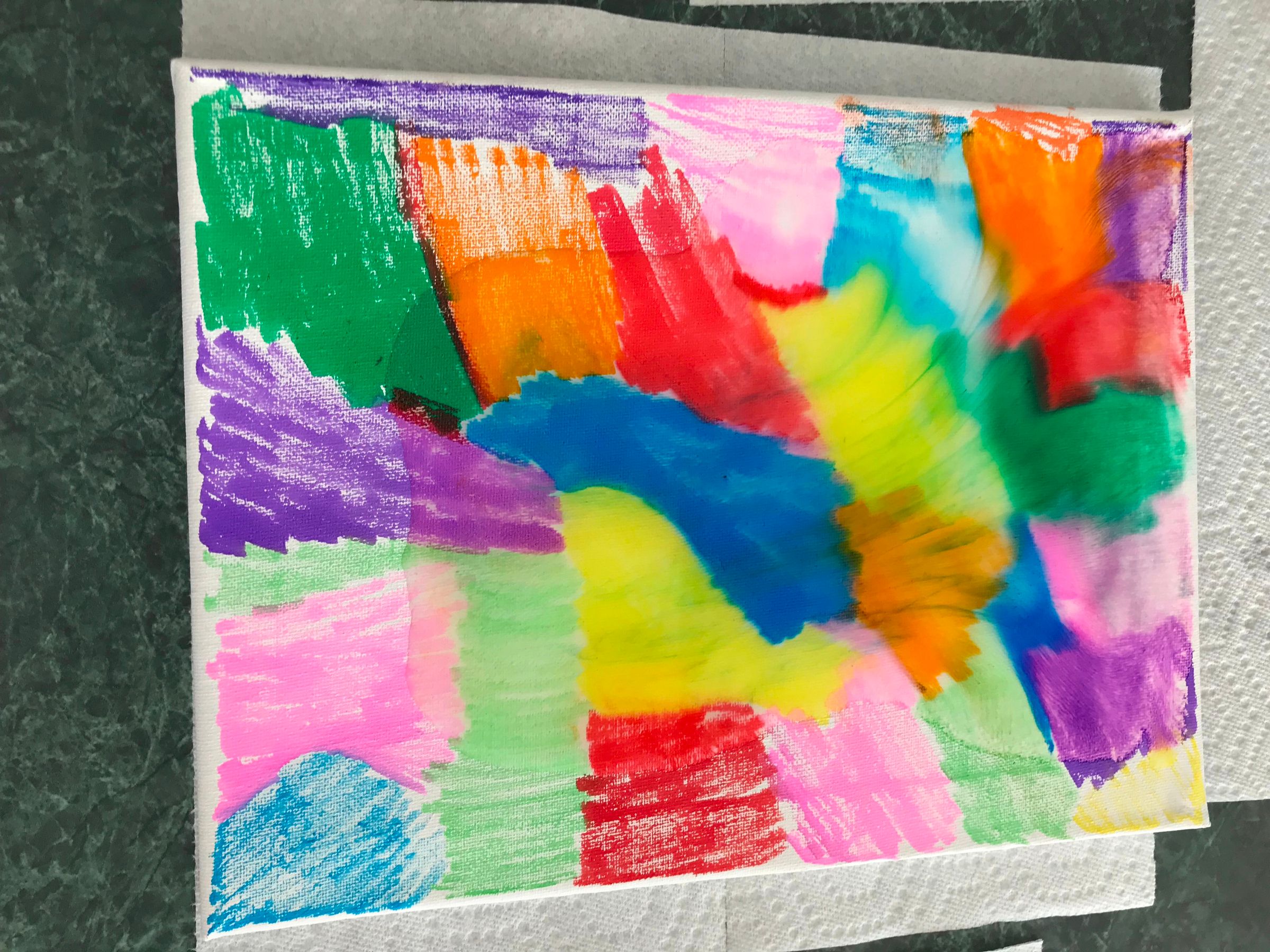 How to Make Marker and Rubbing Alcohol Art on a Canvas 5 Steps