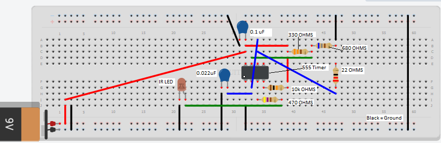 Infrared Transmitter and Receiver : 6 Steps Circuit Diagram