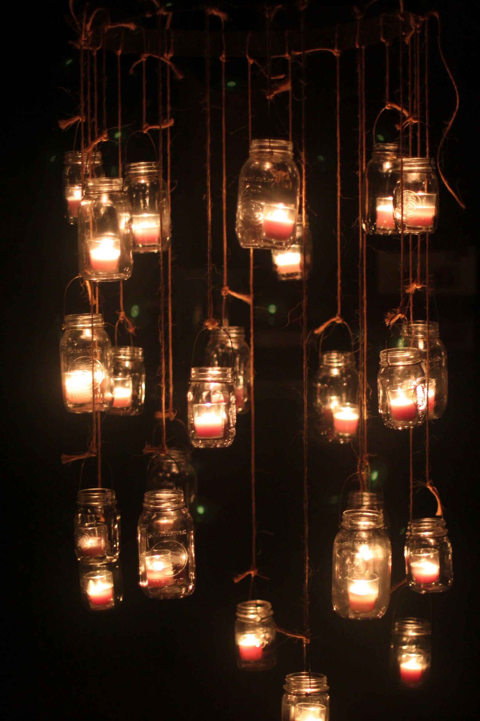 Mason Jar Candle Chandeliers