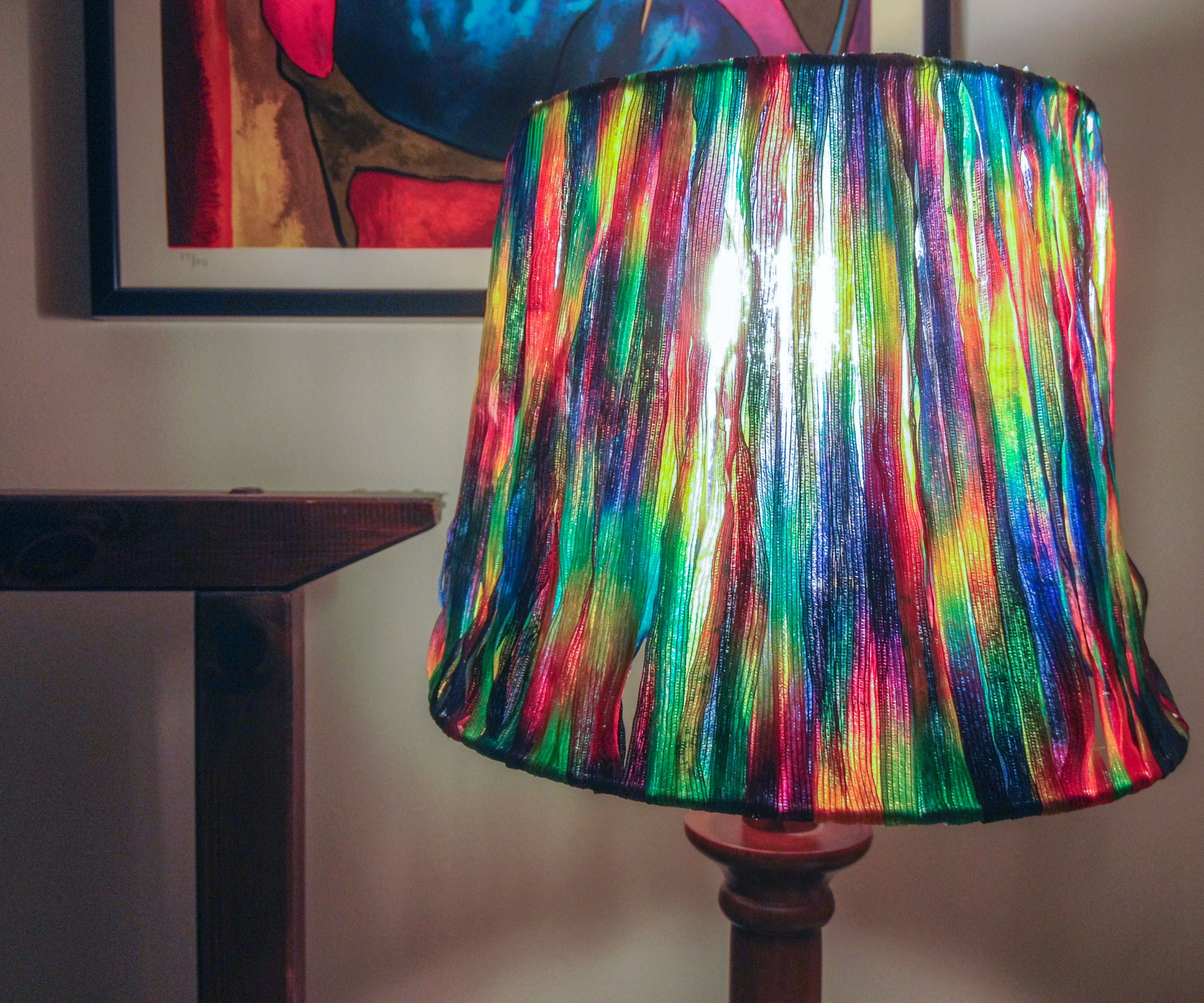 Ribbon Lampshade 8 Steps With Pictures Instructables Ribbon Lampshade 8 Steps With, How To Cover A Lampshade Frame With Ribbon