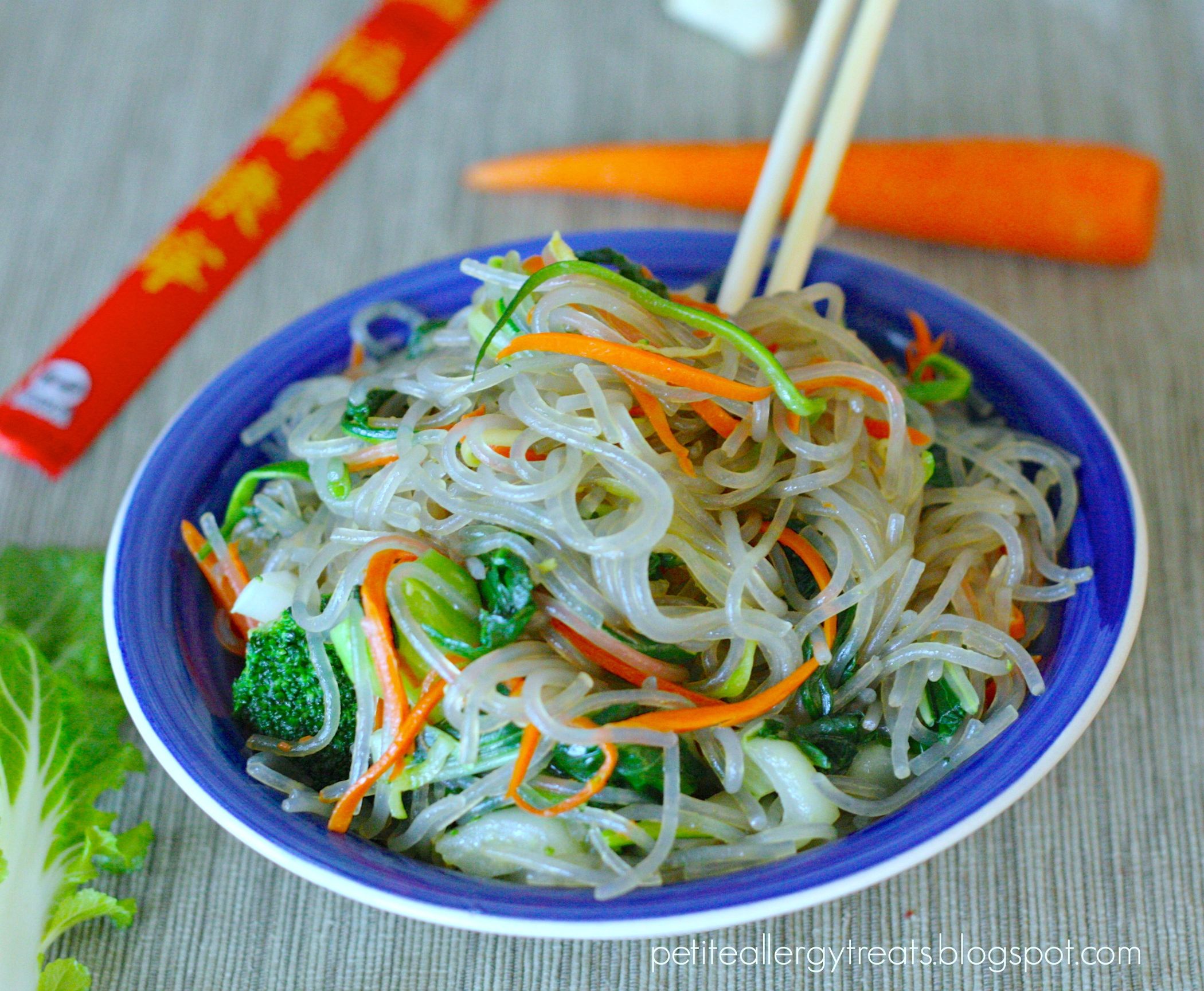 Vegetable Stir Fry Glass Noodles GF and Healthy 3 Steps (with