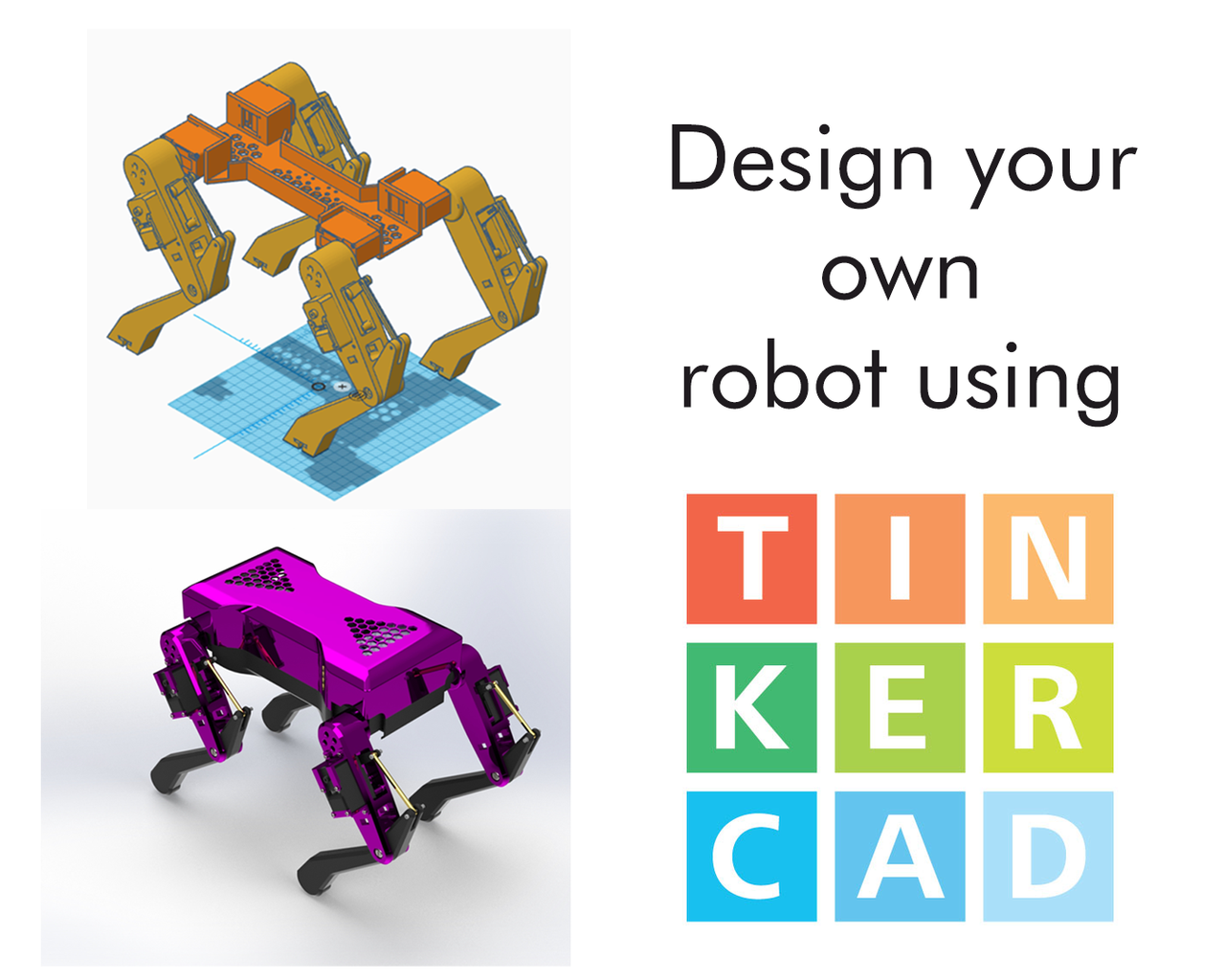 Build Your Own Quadruped Robot Using Tinkercad : 8 Steps (with Pictures ...