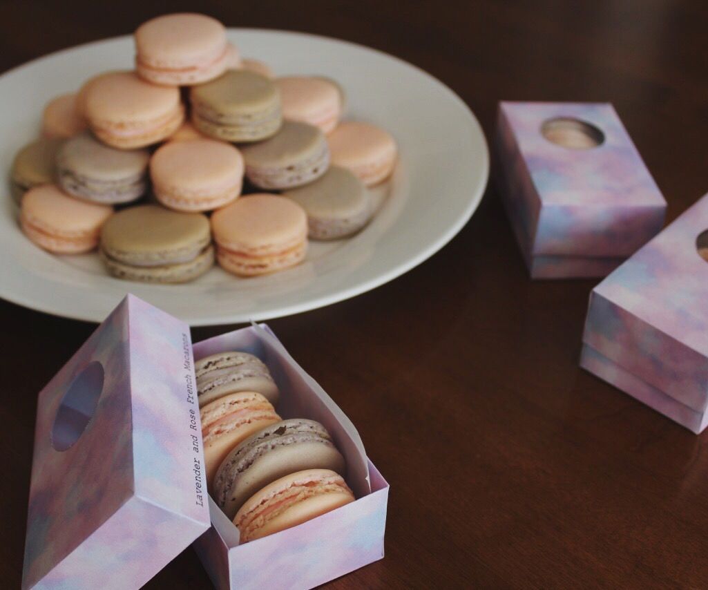 Lavender and Rose French Macarons