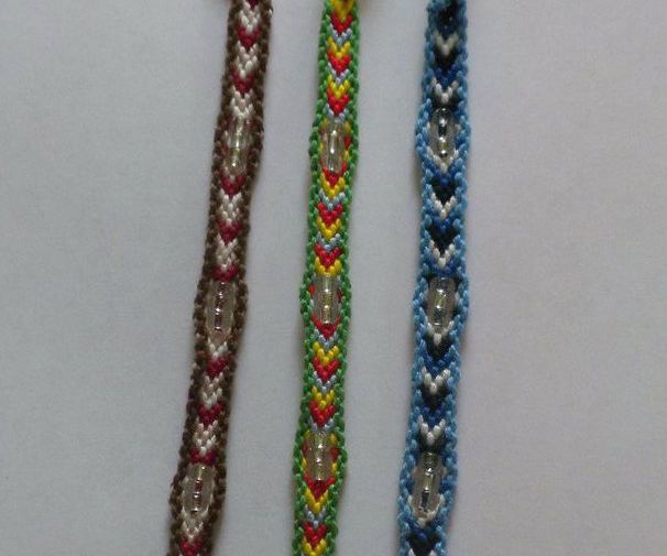 Beaded Bordered Chevron Friendship Bracelet 6 Steps (with Pictures