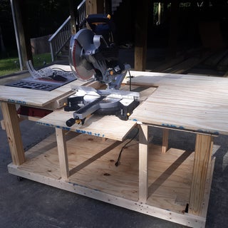 Mobile Workbench With Built In Table Miter Saws 8 Steps With Pictures Instructables
