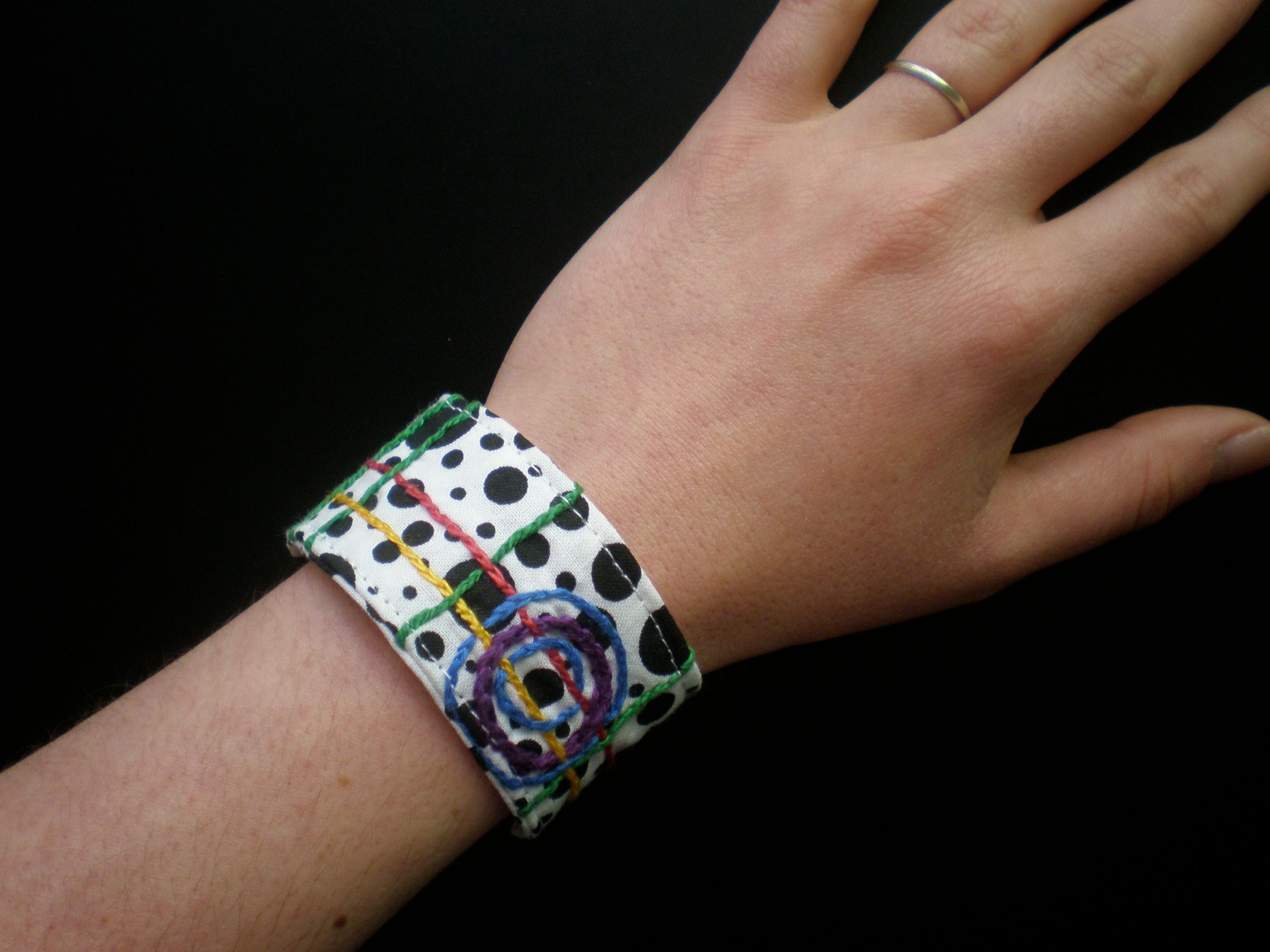 Embroidered Fabric Cuff Bracelet 9 Steps Instructables