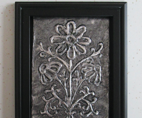DIY guide for How to Make Embossed Metal-looking Tinfoil Art with step-by-step instructions