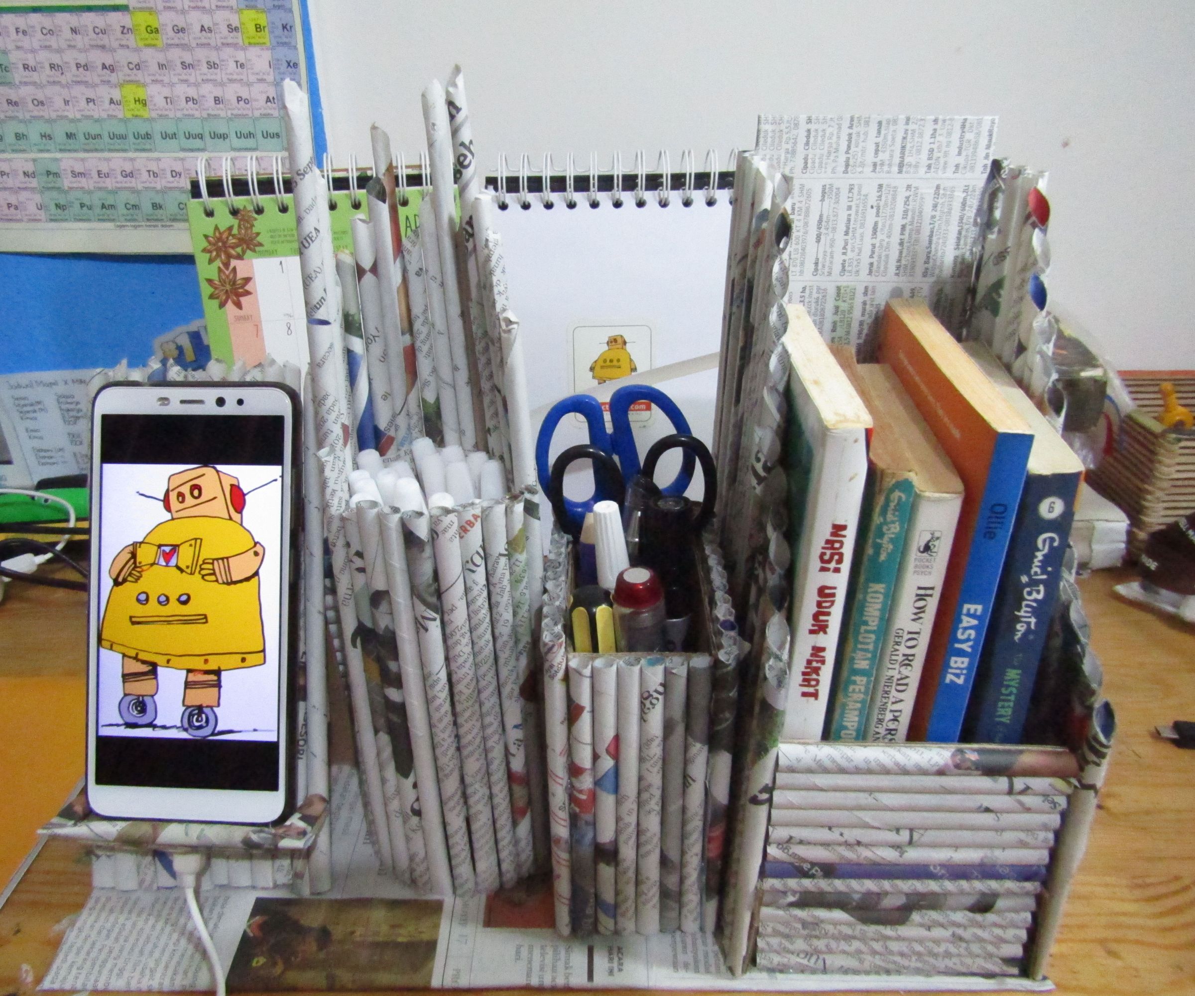 DIY guide for DIY  4 in 1 Desk Organizer From Newspapers with step-by-step instructions