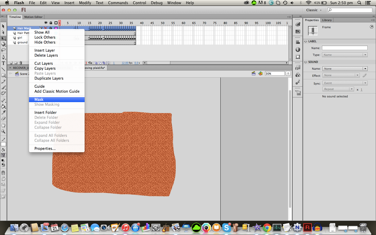 How to Create Unmoving Plaid ('Chowder Style') Animation in Flash CS6 ...