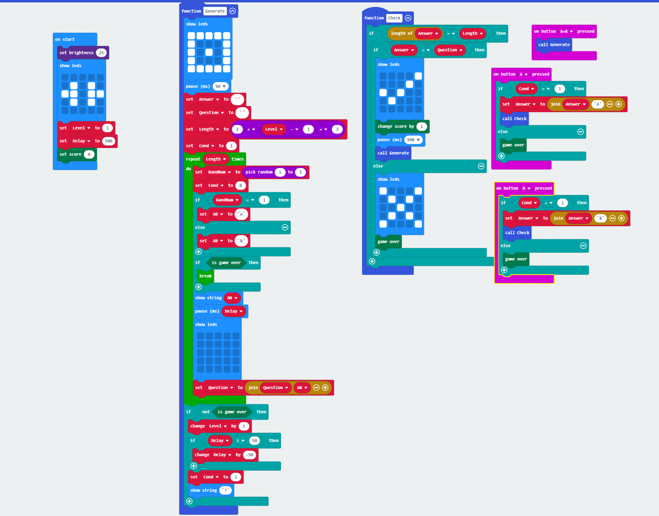 Memory Puzzle Game Using a BBC MicroBit : 7 Steps - Instructables