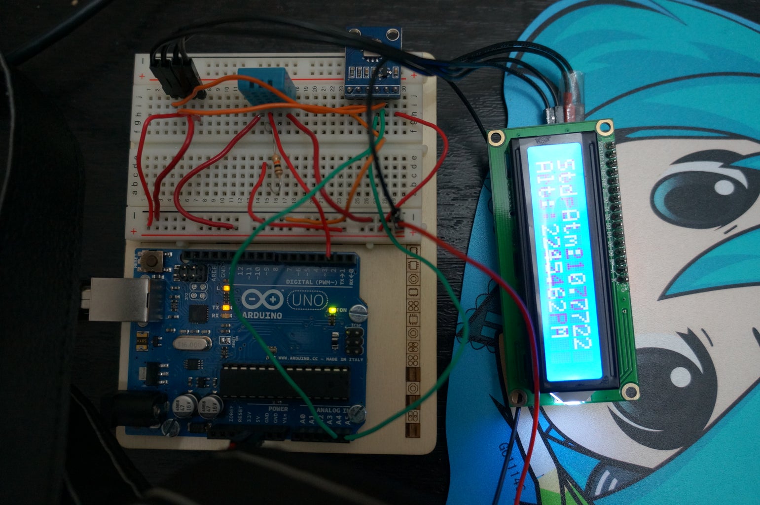 Arduino Portable Weather Monitor Altimeter Temperature Humidity Circuit Diagram