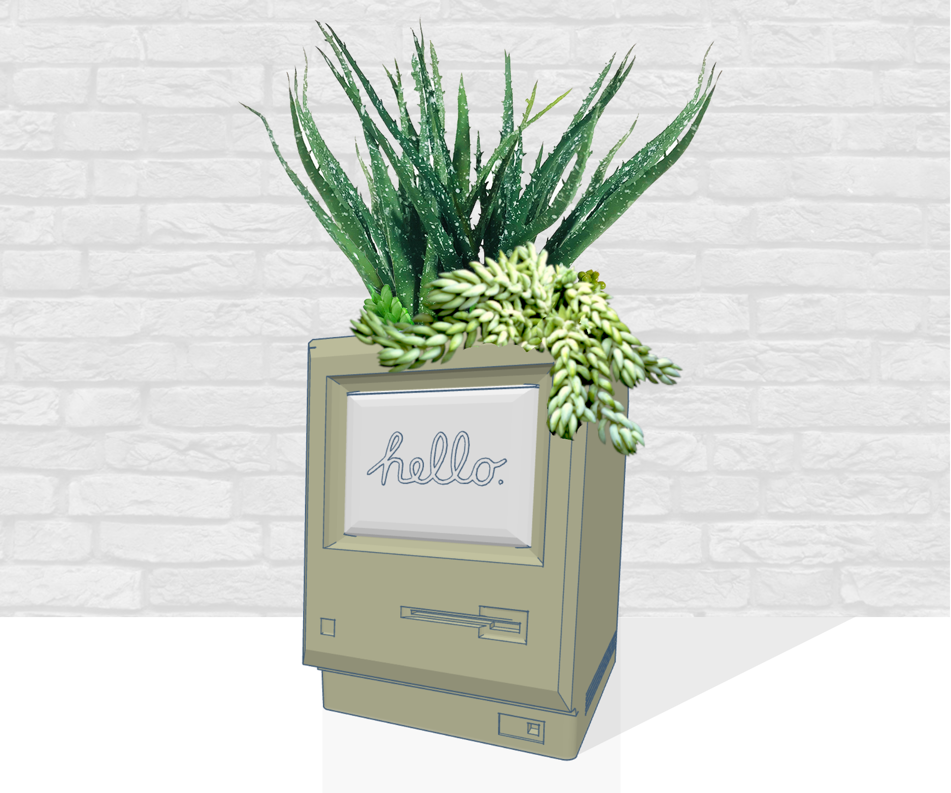 3d modeling a vintage computer planter DIY Project DIY Project Image