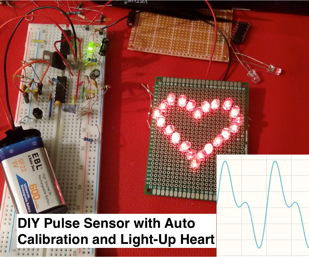 DIY guide for PulseFit - DIY Heart Sensor With Auto-Adjusted Threshold and Heart-Shaped LED Heartbeat Indicator with step-by-step instructions