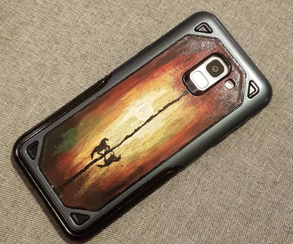 DIY guide for Sunset Silhouette DIY Painted Phone Case with step-by-step instructions