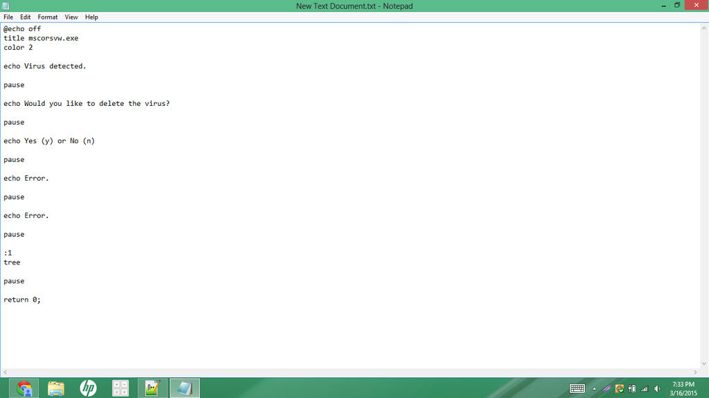 Type the Code Into the Text Document.