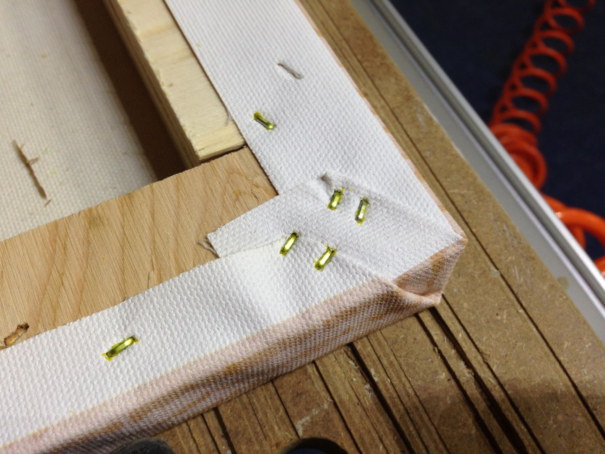 How to Make a Canvas Wrapped Floating Picture Frame Cheap and Easy 5