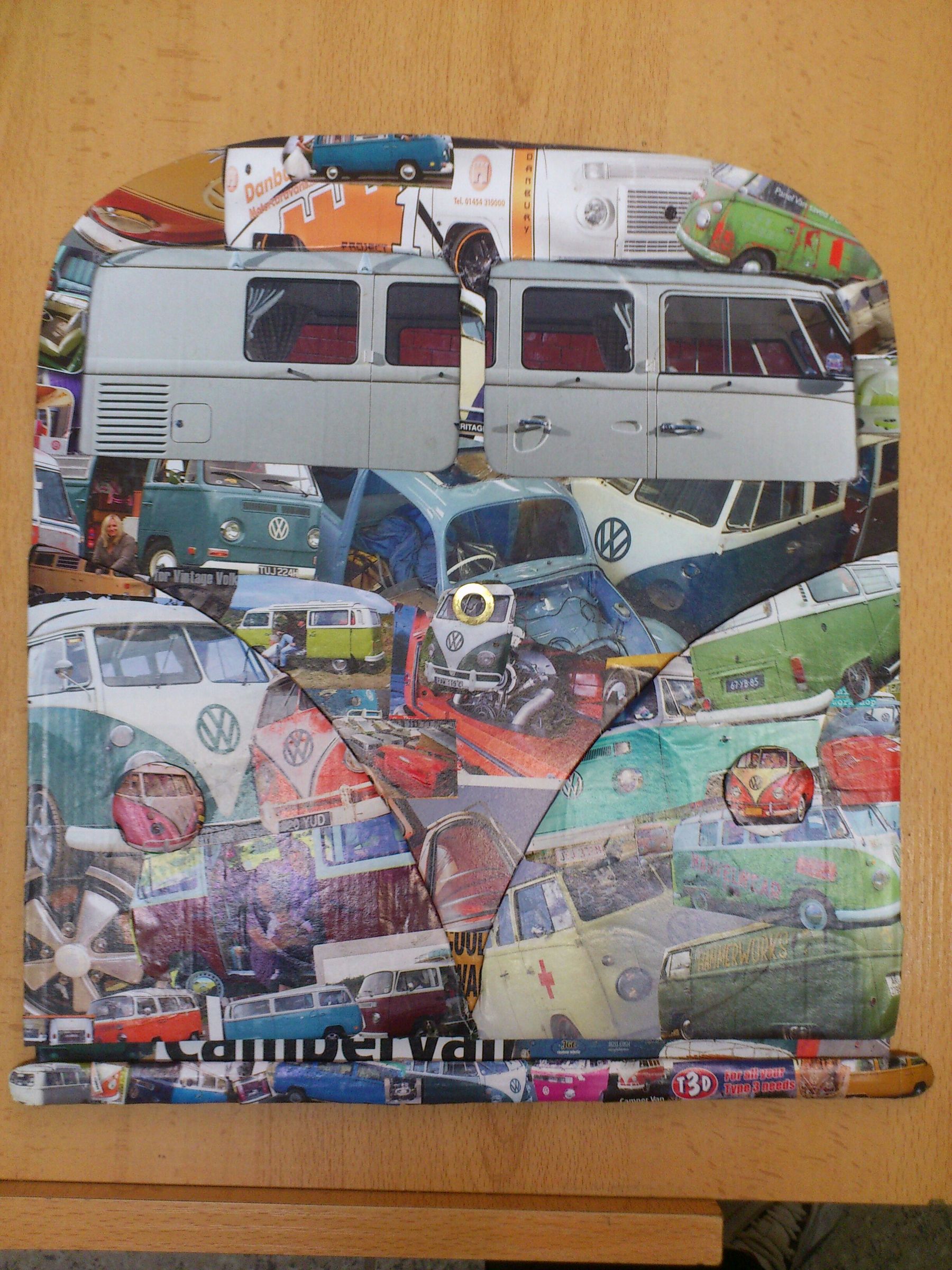 vw camper decoupage custom bulli van bus aircooled clock picture frame. DIY Project DIY Project Image