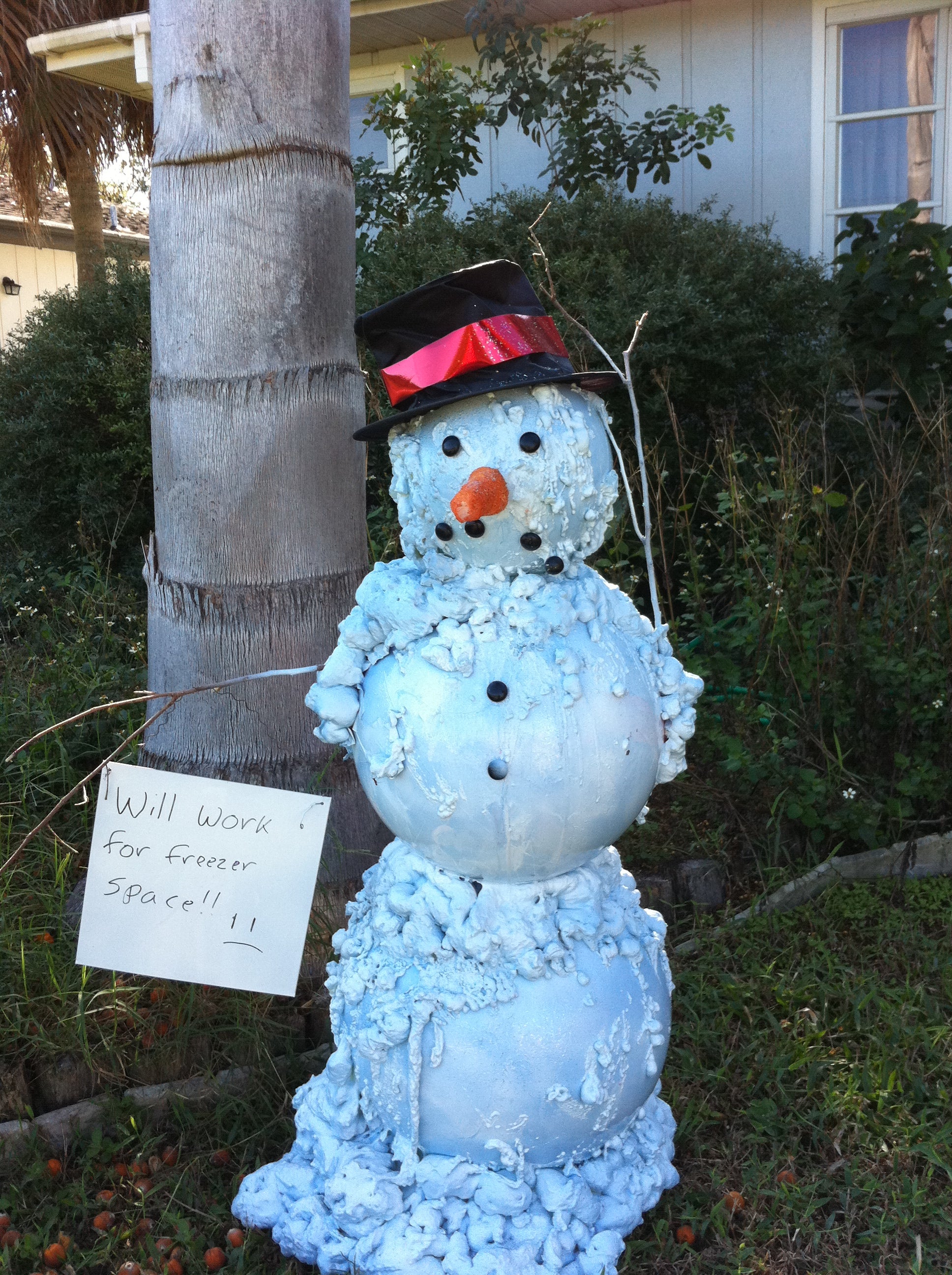 Melting (Florida) Snowman Christmas/Holiday Decoration : 5 Steps (with