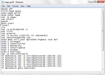 Batch RPG Starting Piont : 3 Steps - Instructables