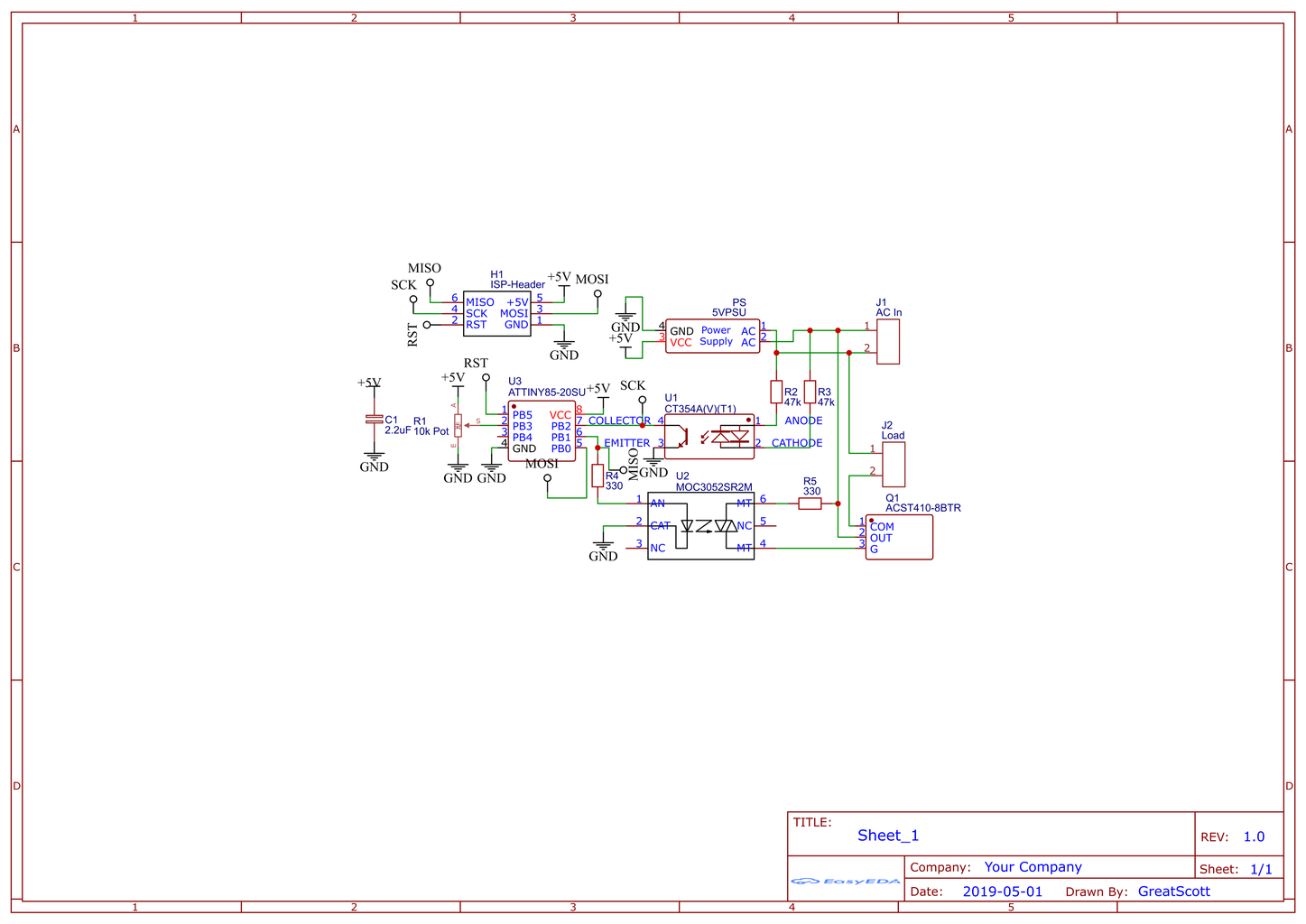 DIY AC Light Dimmer : 4 Steps Circuit Diagram