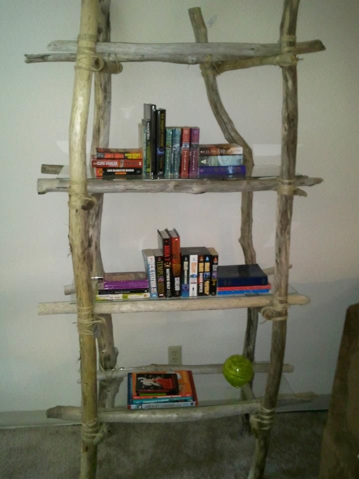 DIY Driftwood Bookshelf 4 Steps Instructables