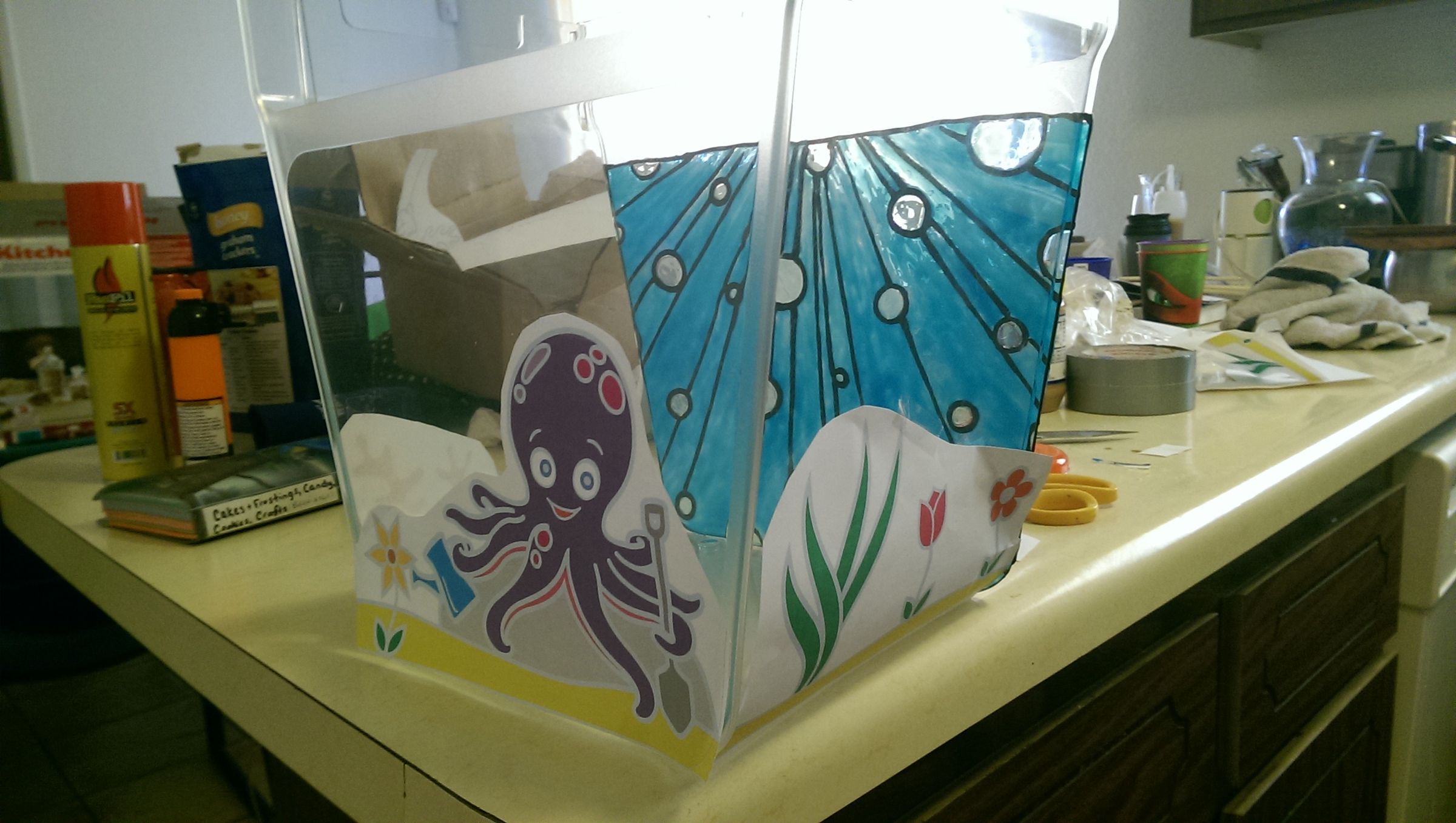 Stained Glass Octopus's Garden Fish Tank 5 Steps (with Pictures