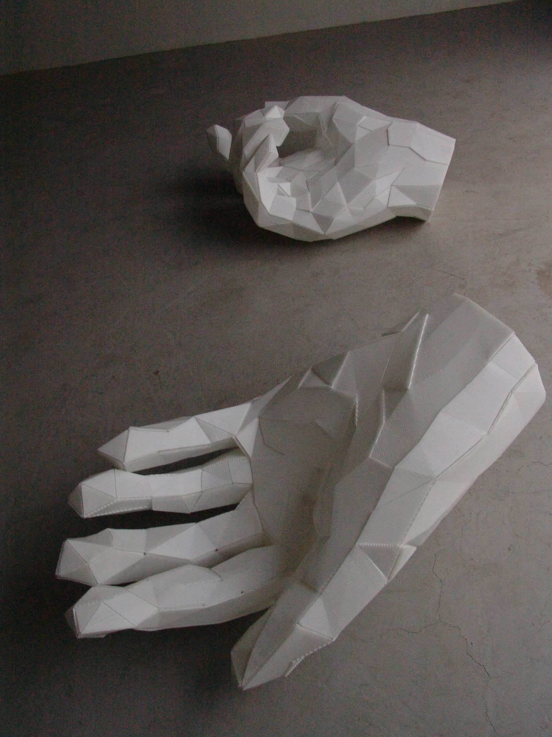 "taliban hands" sculptures in corrugated plastic from moh extracted 3d data DIY Project DIY Project Image