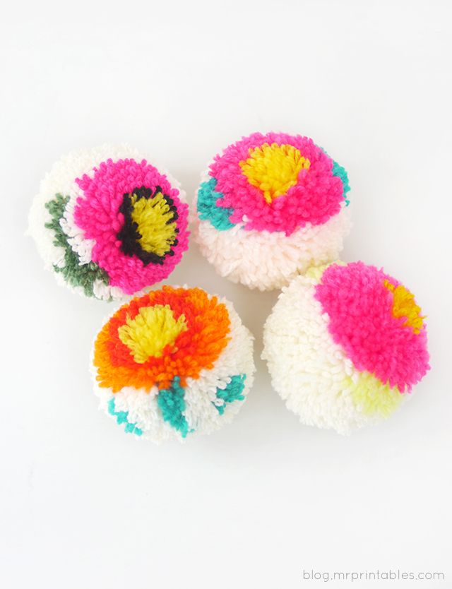 Flower Pom Poms Diy Pom Pom Maker Instructables
