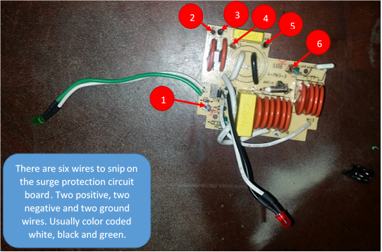 Remove the Surge Protection Circuit Board