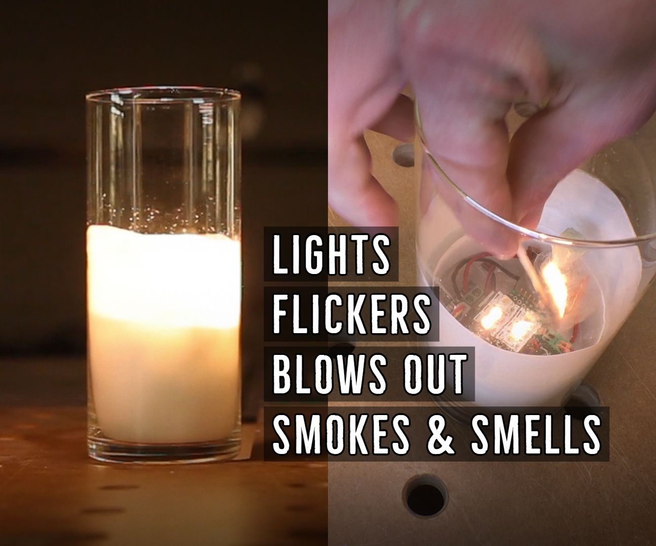 LED Candle Lights, Flickers, Blows Out, Smokes, and Smells 8 Steps