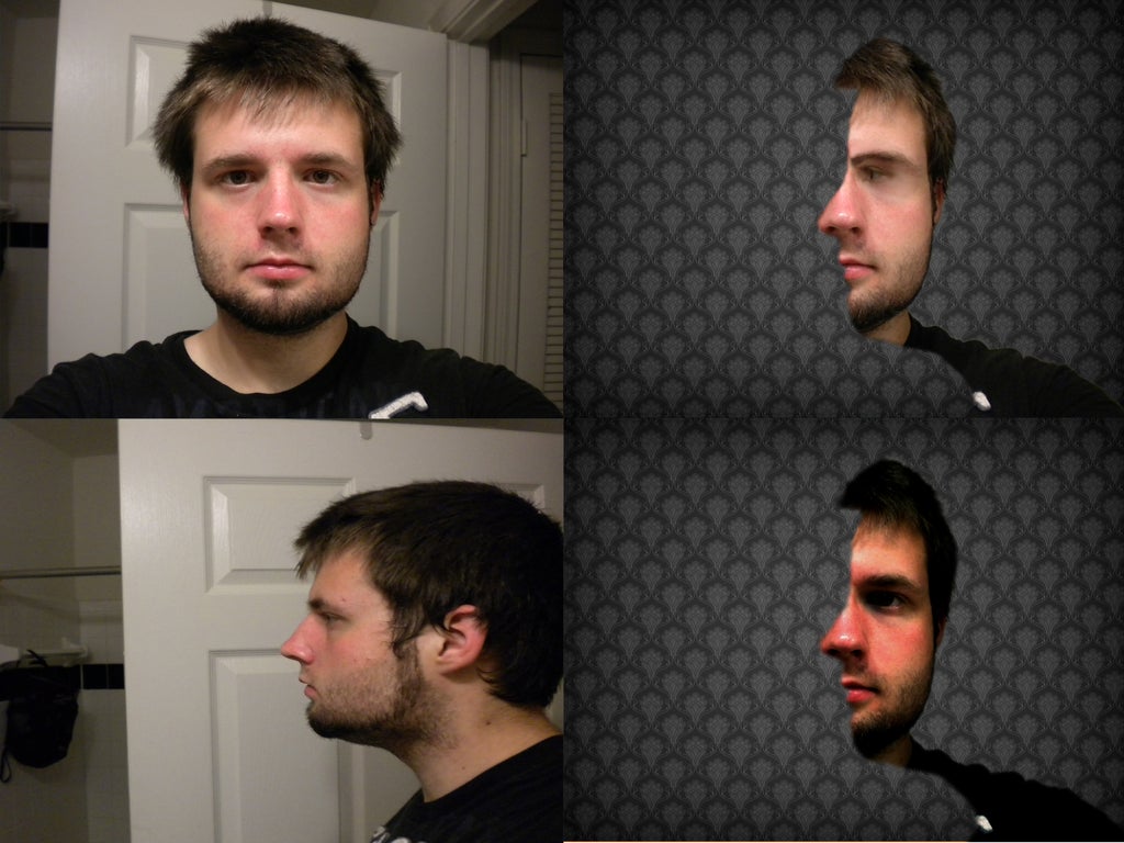 creepy double face illusion 4 steps