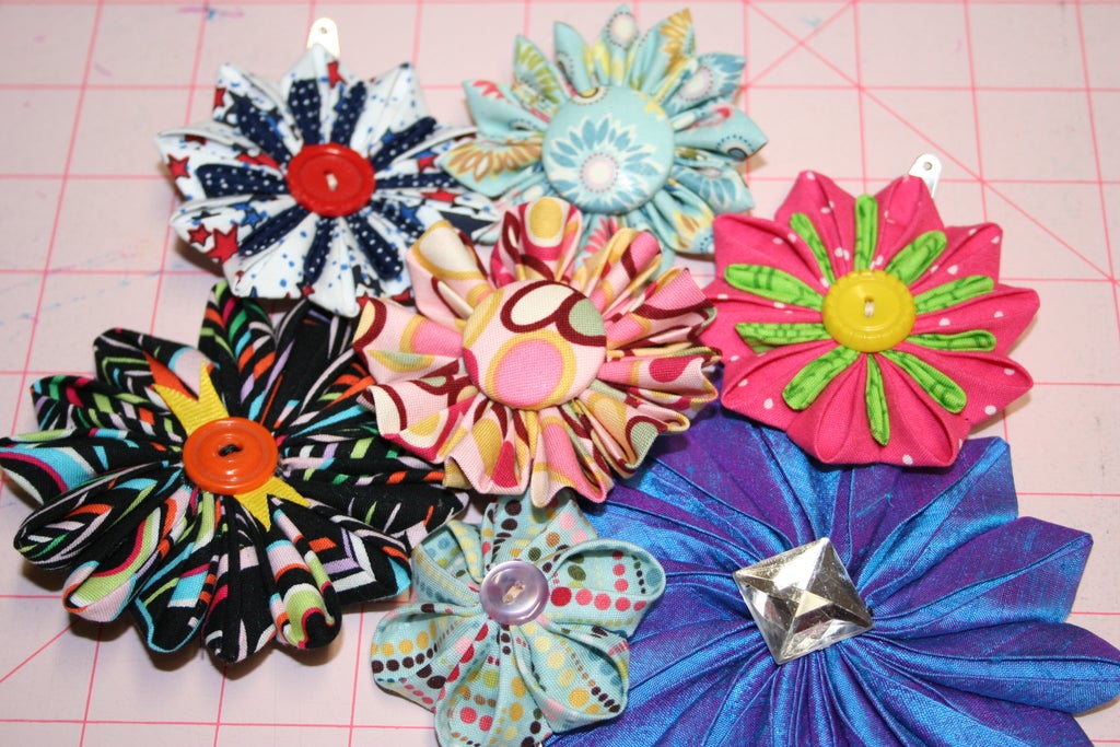 Tsumami Kanzashi Flower Hair Clip 14 Steps With Pictures Instructables