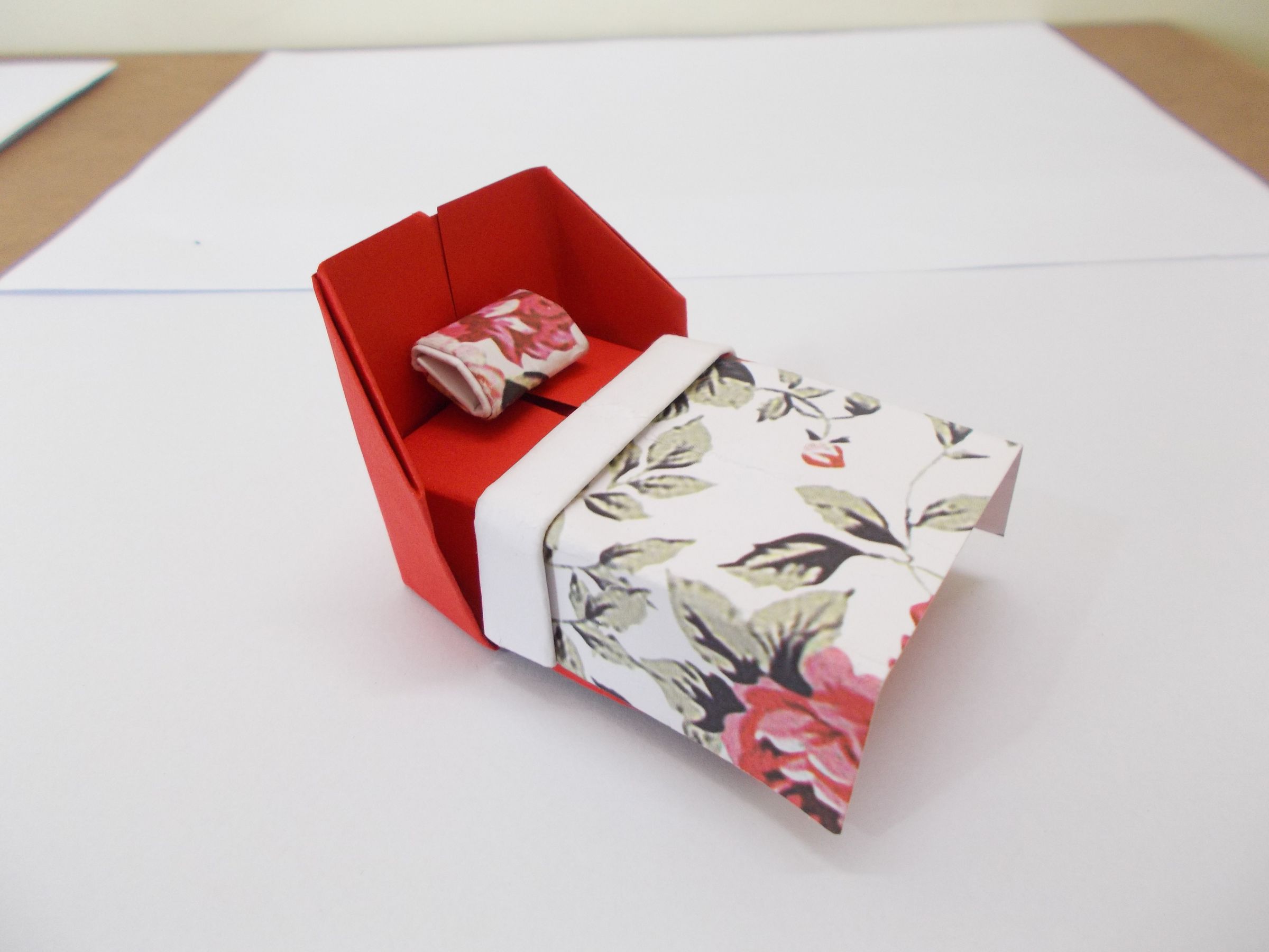 Easy DIY Paper Crafts How to Make Origami Bed With Bedding 6 Steps