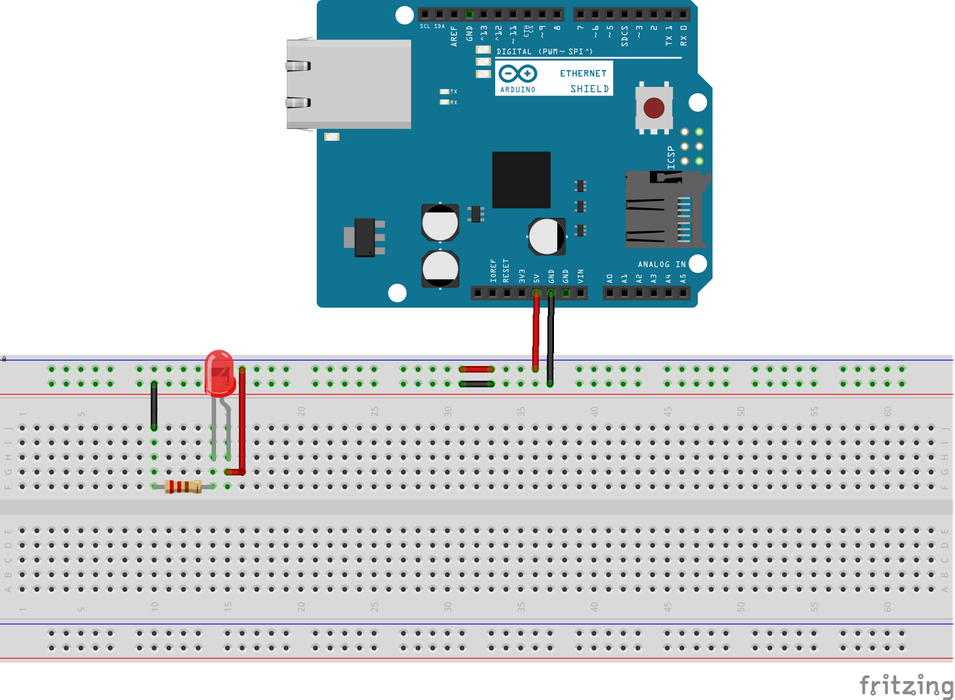 Connecting LED and 220 Ω Resistor