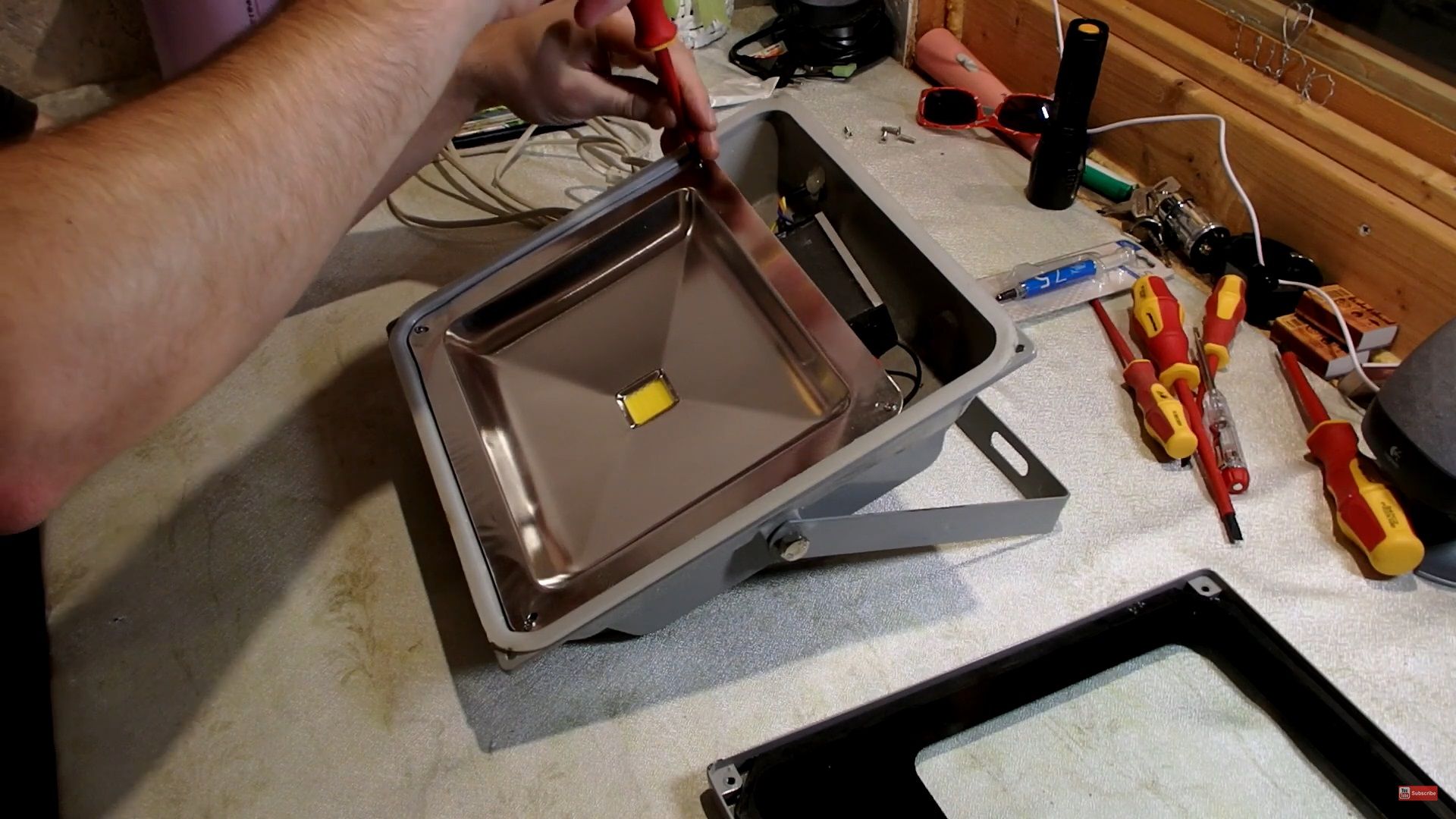 LED Flood Light Repair Replacing LED Chip and Driver 3 Steps