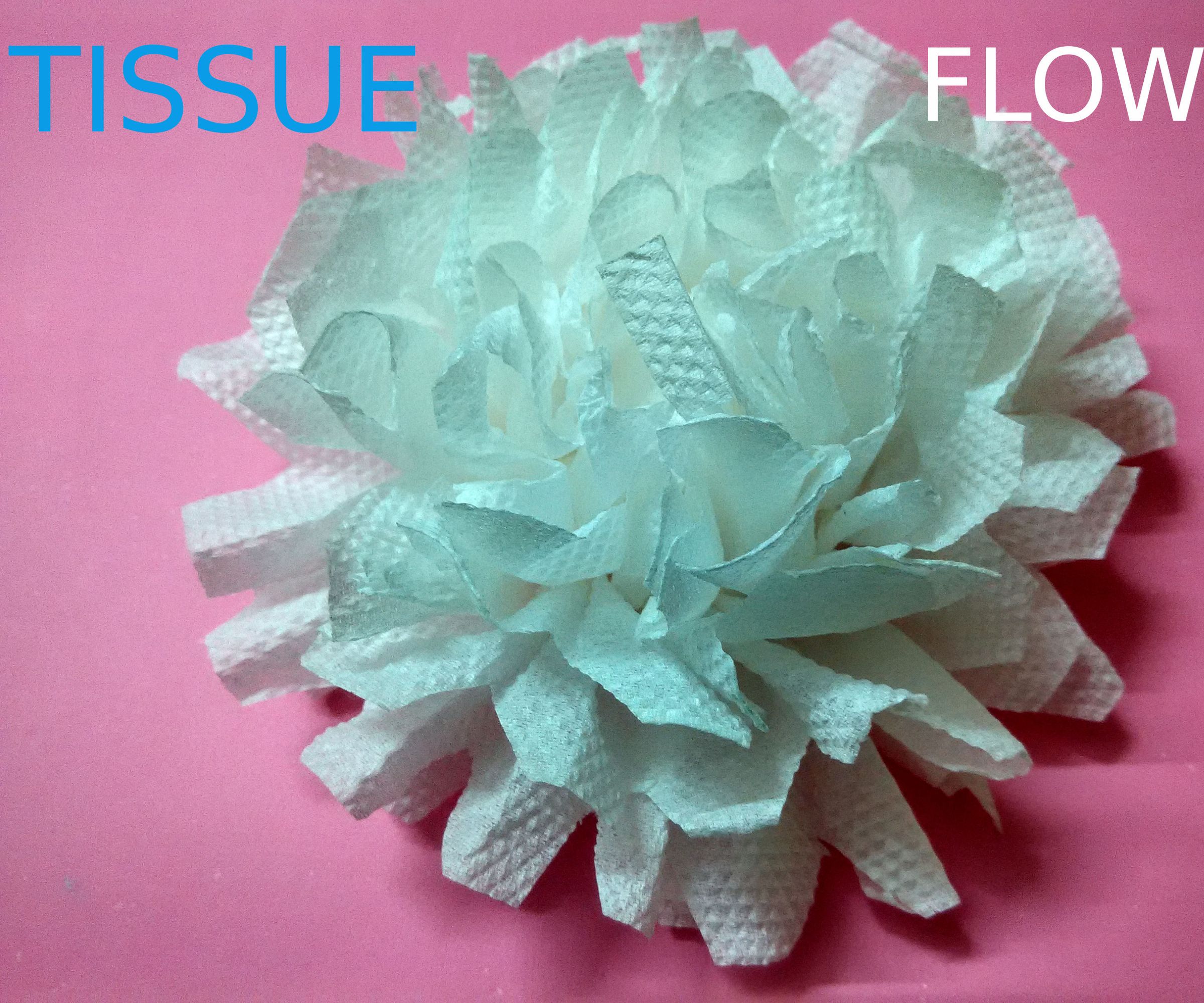 DIY guide for SIMPLE TISSUE FLOWER with step-by-step instructions