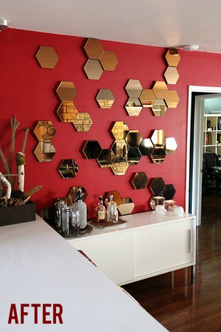 Adding Depth And Swagger To Ikea S Otherwise Flat Hexagonal Hönefoss Mirrors 4 Steps With Pictures Instructables To Ikea S Otherwise Flat Hexagonal, Can You Cut Ikea Mirror Tiles