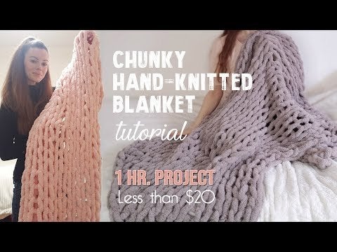 Easy Chunky Hand Knitted Blanket In One Hour 9 Steps With Pictures Instructables