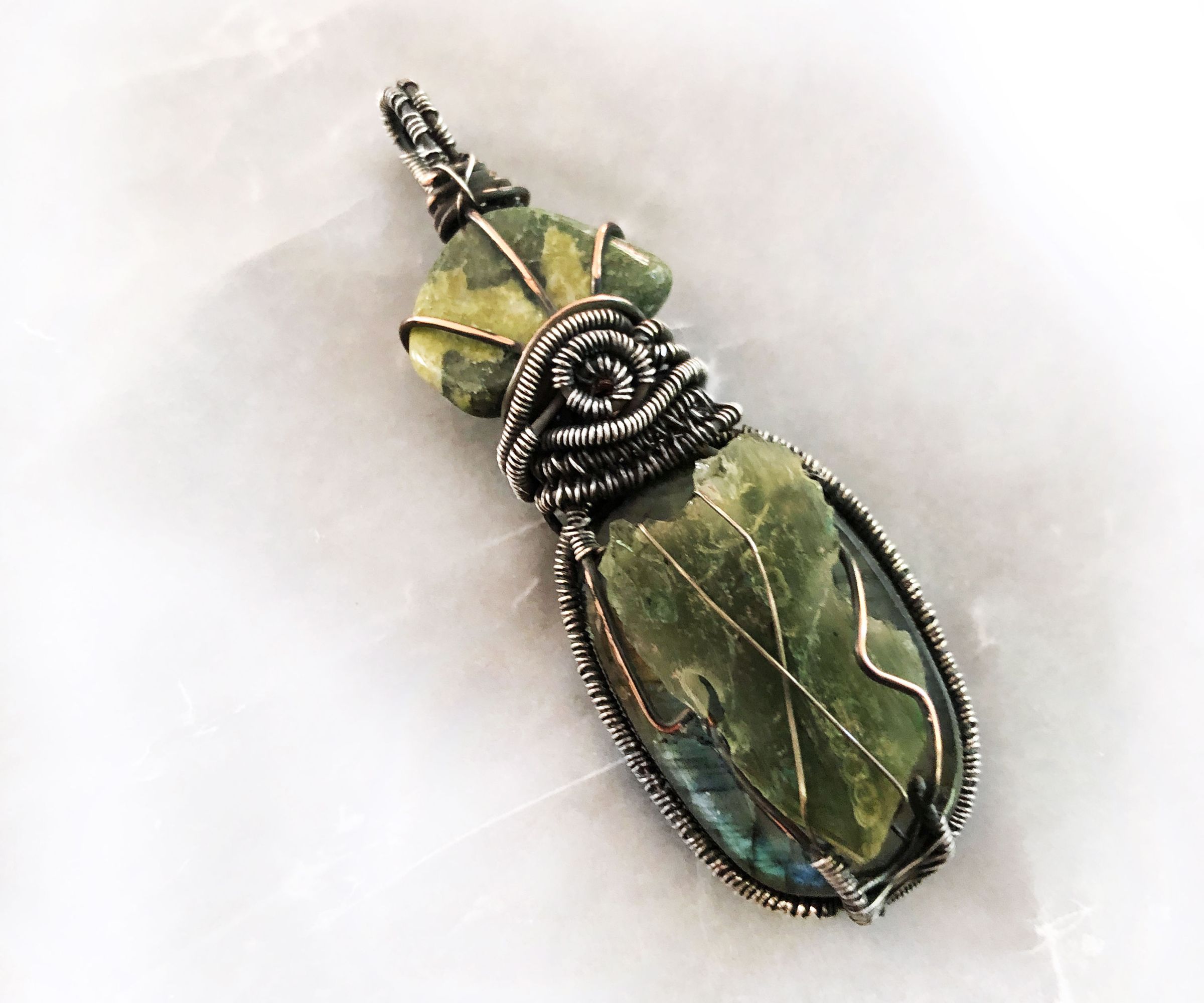 Multi-Gemstone Layered Wire Wrapped 