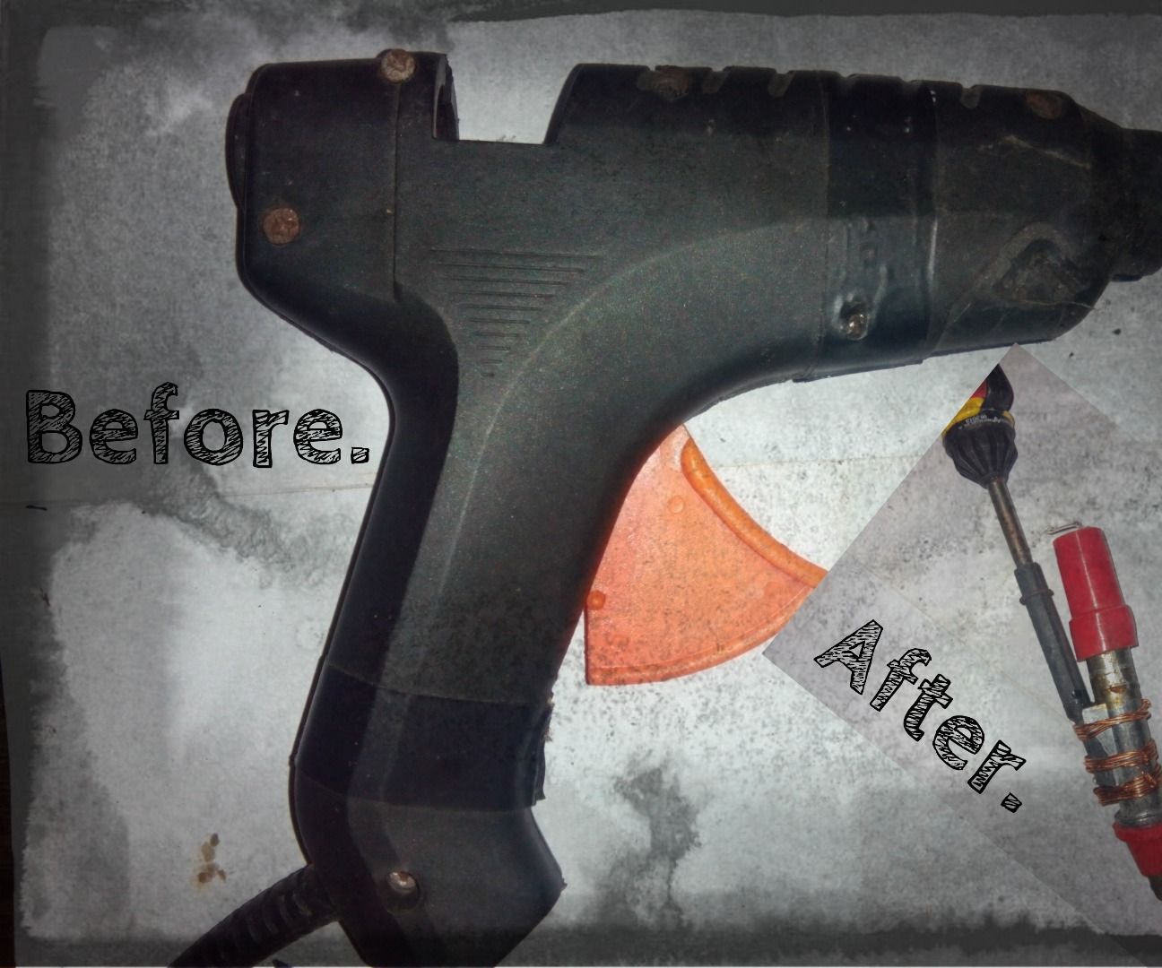 DIY guide for Broken glue gun to a new tool. with step-by-step instructions