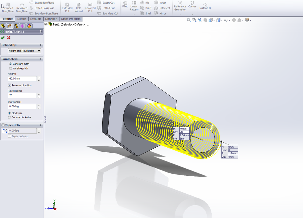 Solidworks Bolt Design Tutorial How To Draw A Bolt In Solidworks - Preferencespokesman