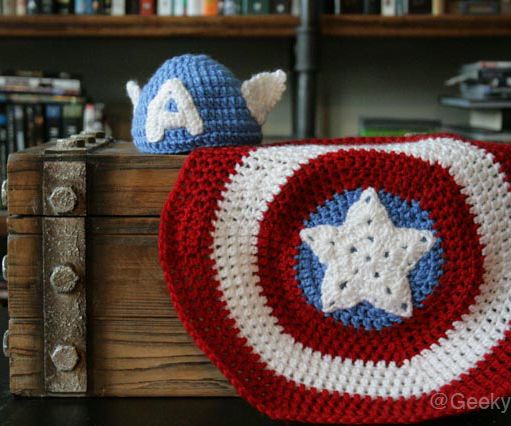 Captain America Baby Beanie \u0026 Shield 