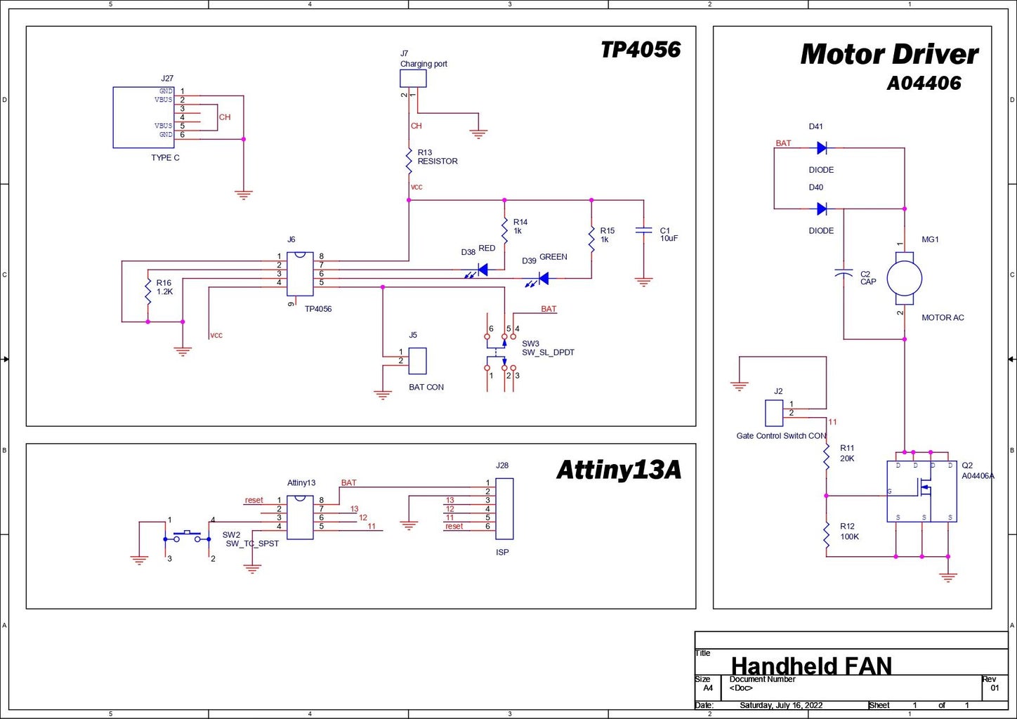 DIY Handheld Fan : 17 Steps (with Pictures) Circuit Diagram