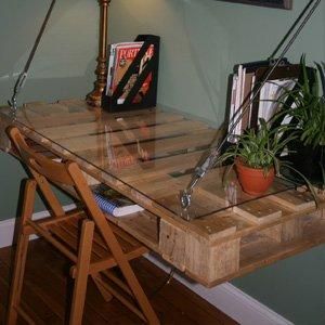 wall-anchored pallet desk