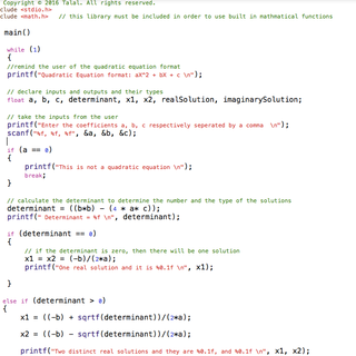 Quadratic Equation Solver in C - Instructables