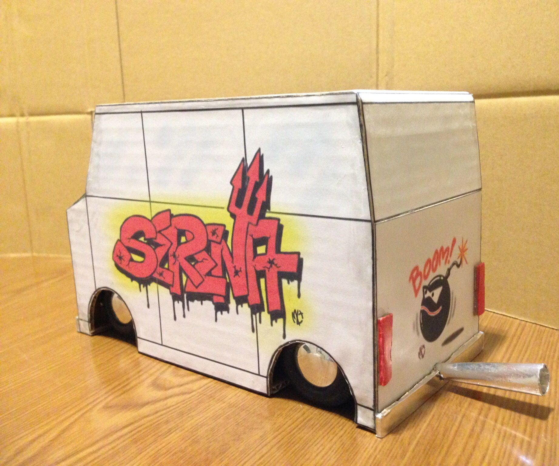 Papercraft(cardboard) Slammed Delivery Van 4 Steps (with Pictures