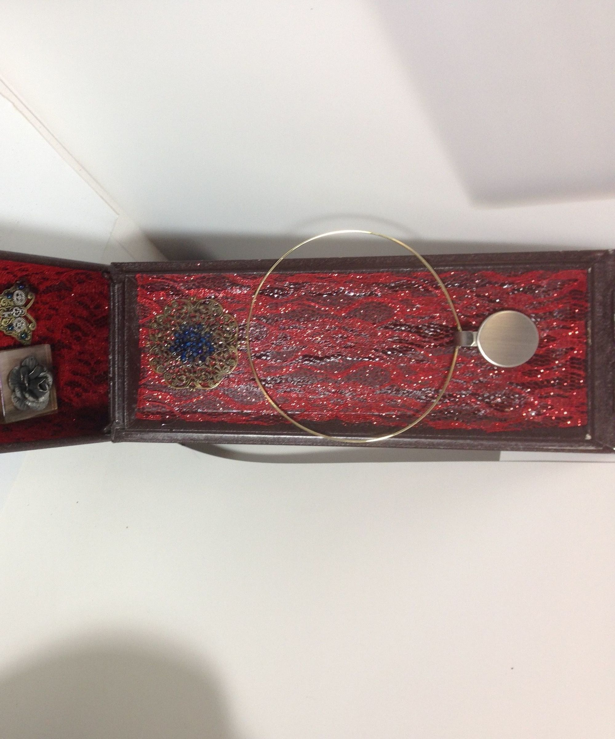 DIY guide for Plain Brown Box to Steampunk Jewelry Display with step-by-step instructions