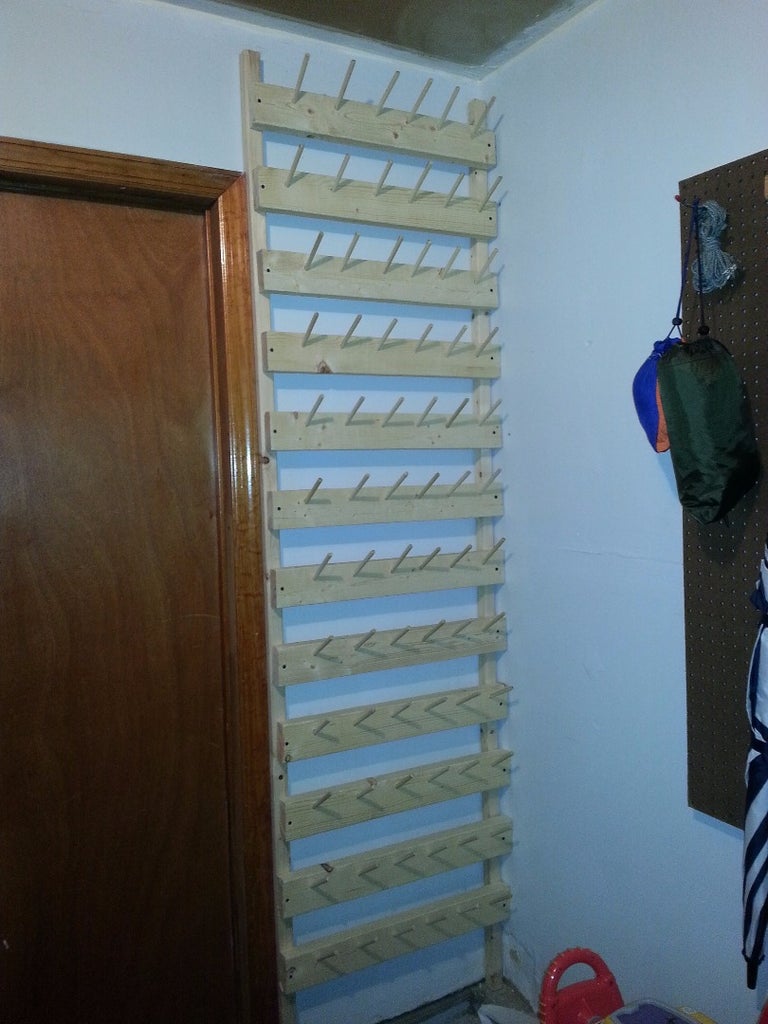 diy wood shoe rack on Vertical Shoe Rack Peg Board Ladder 7 Steps With Pictures Instructables